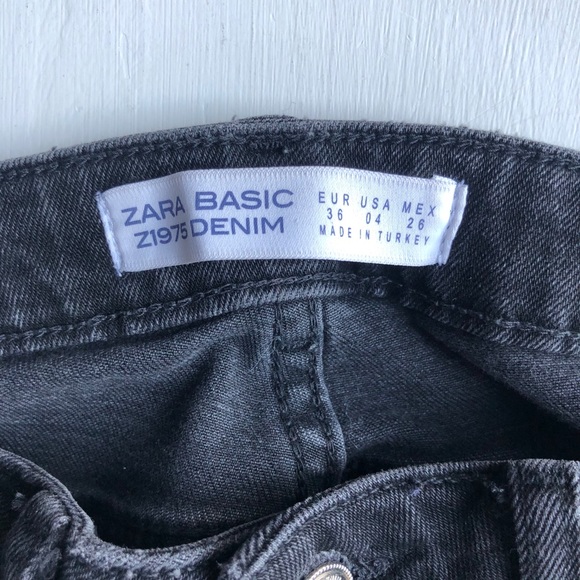 Zara Studded Cuffed Gray Jeans Size 4 - Picture 9 of 11